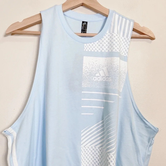 ADIDAS | NEW HS CR GRAPHIC BIKER TANK IN LIGHT BLUE - Picture 3 of 10